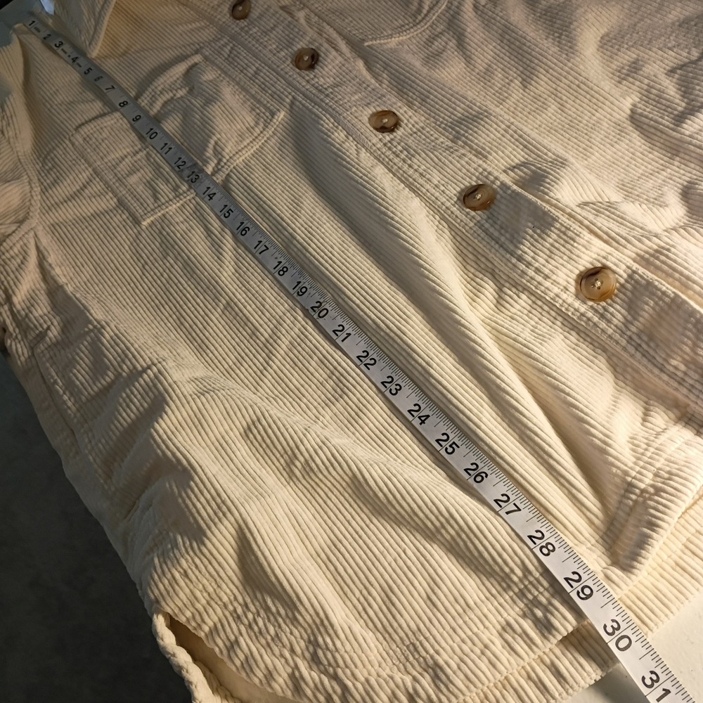 Madewell Women's Cream Corduroy Shirt Jacket XL Cotton Button Down Shacket - Picture 7 of 7